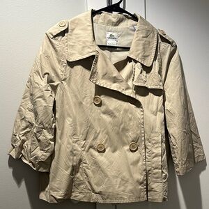 Lacoste Khaki Double-Breasted Coat